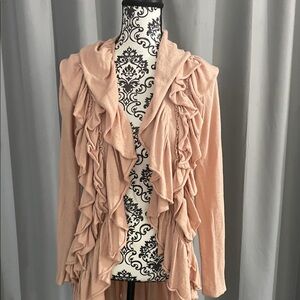 Cupio Ruffled Jacket in Blush Pink